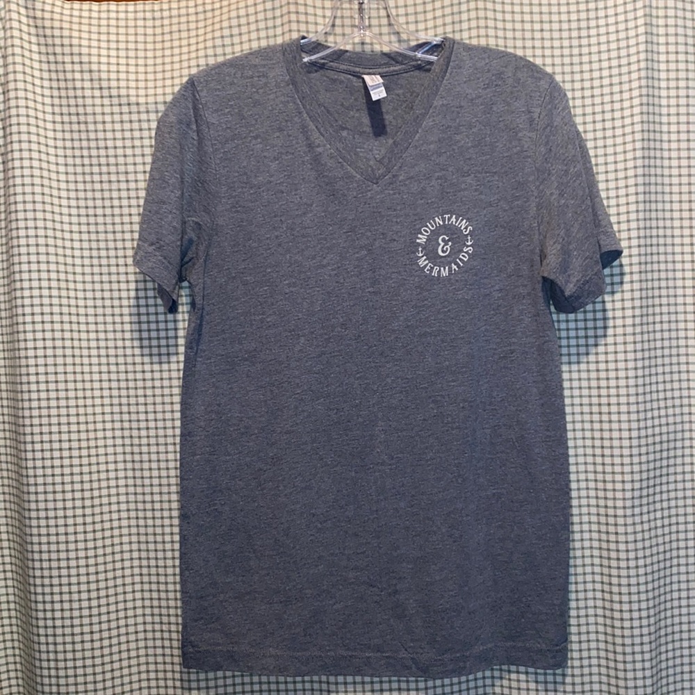 Mountains & Mermaids Gray Vneck Tee
